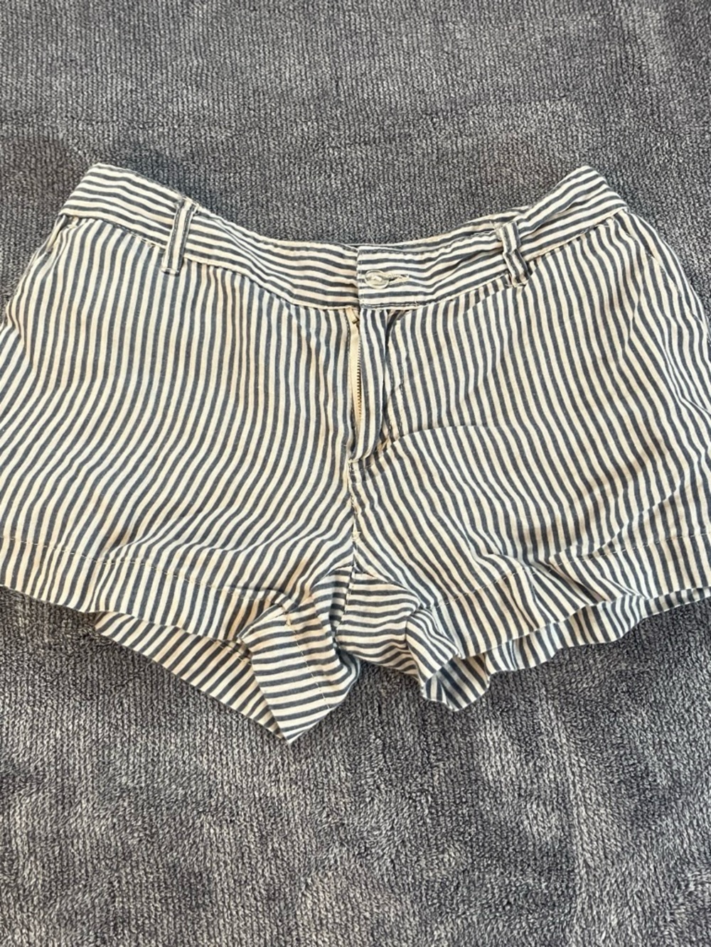 Cynthia Rowley Navy & White Striped Cotton Shorts